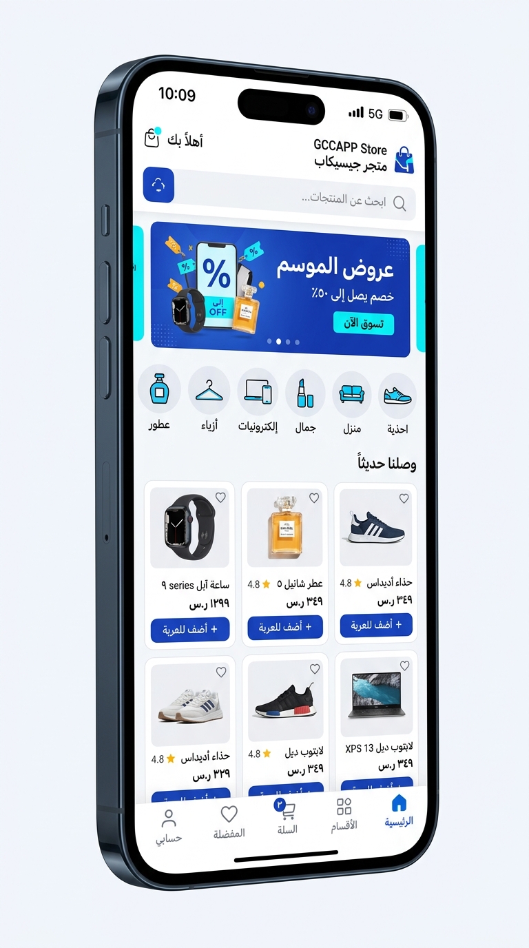 شاشة المتجر الرئيسية والعروض